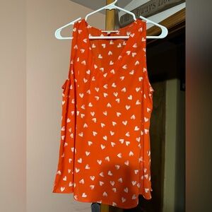 41 Hawthorn Orange White Heart Tank Top